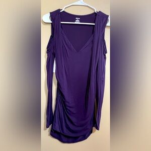 Purple long sleeve with cold shoulder. Perfect night out in winter!